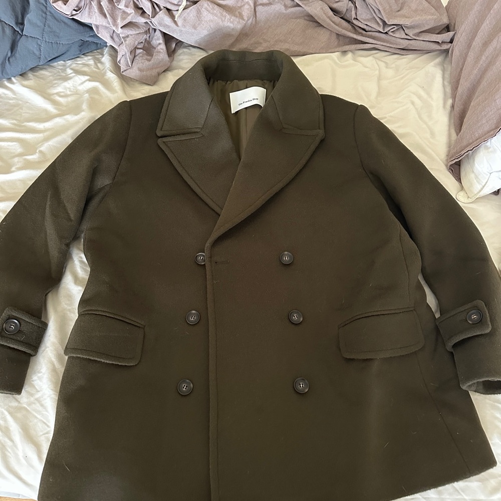 Frankie Shop Olive Double-Breasted Coat